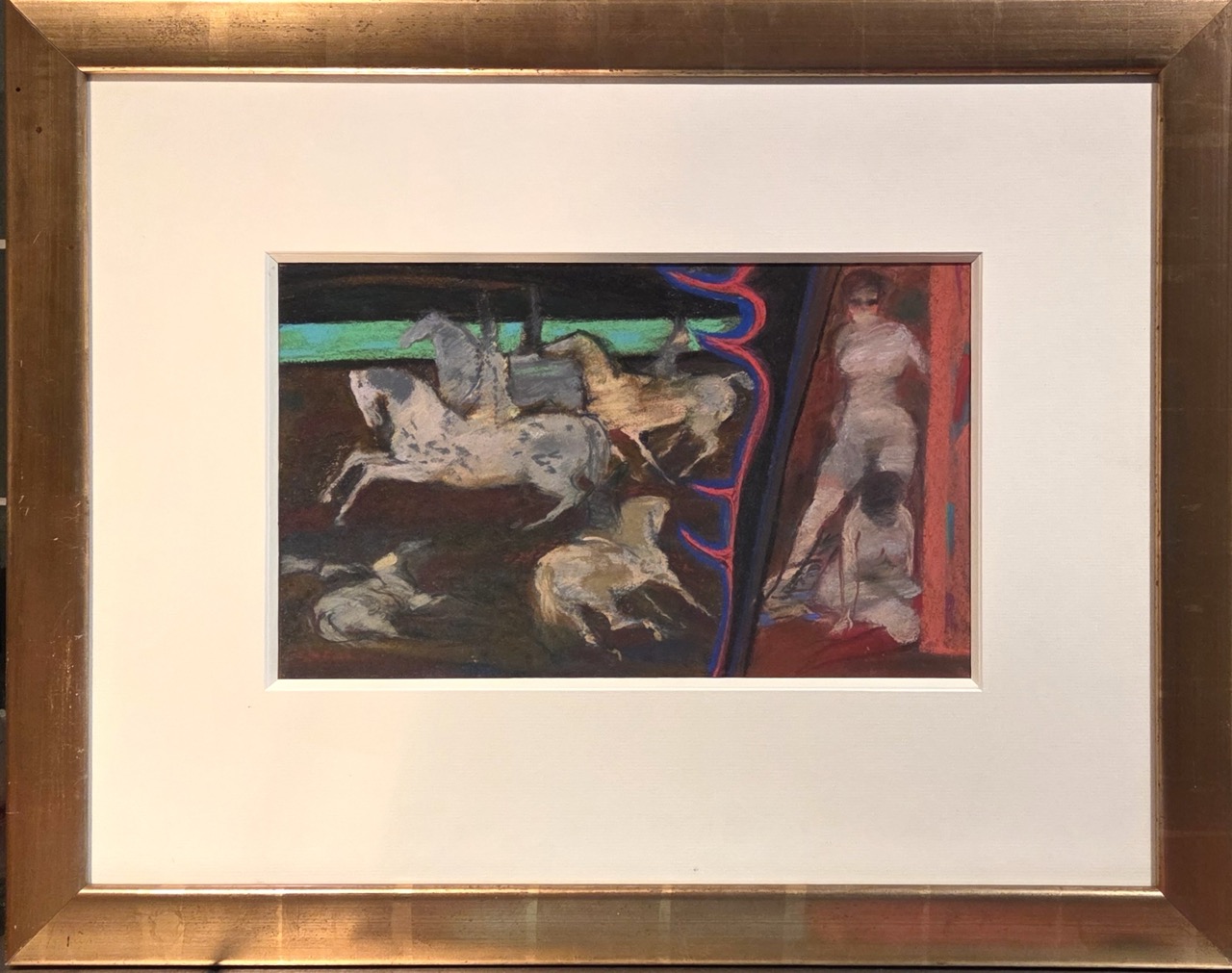 Red Circus Horses by Sir Robin Philipson RSA PRSA FRSA RSW RGI DLitt LLD